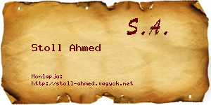 Stoll Ahmed névjegykártya